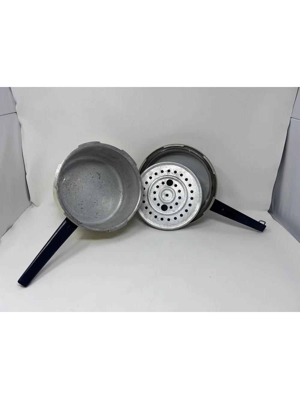 Vintage Mirro-Matic Yellow Pressure Cooker with Steam Basket